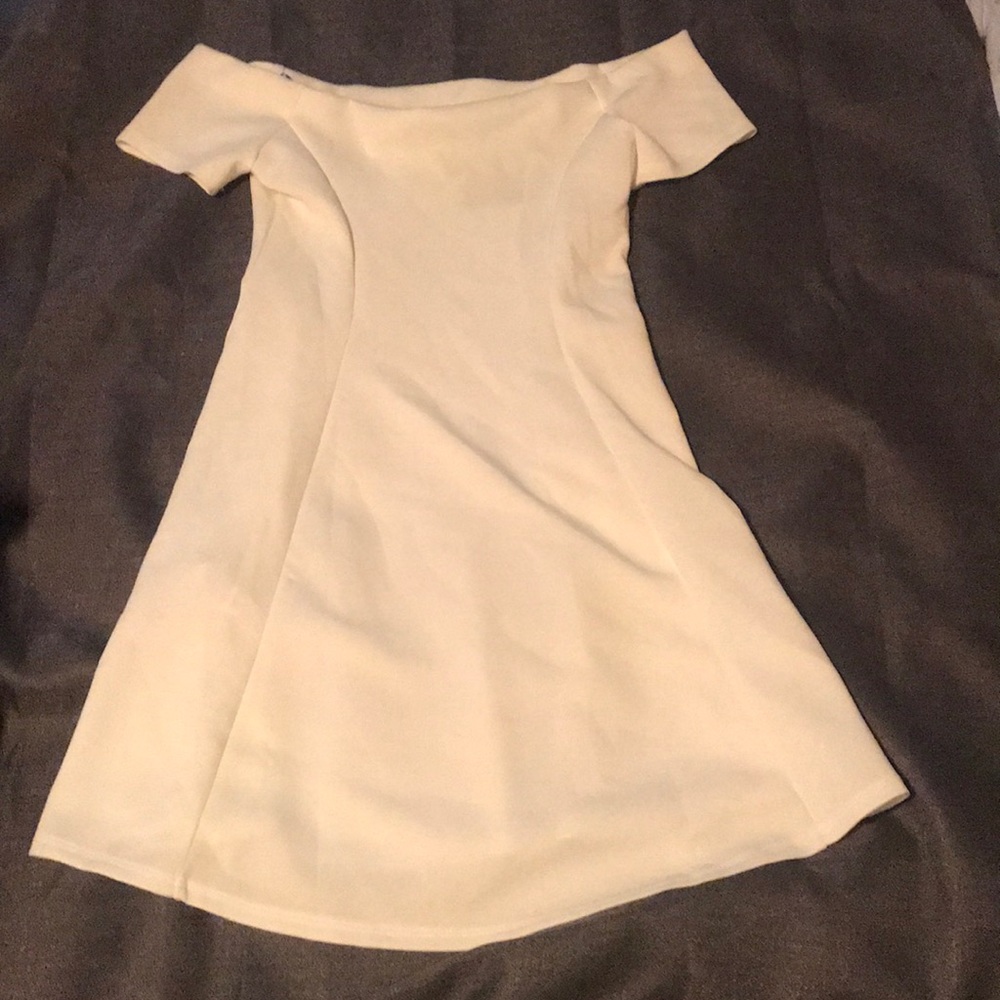 Off the shoulder white dress